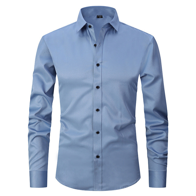 Men's Stretch Shirt Long Sleeve Non-ironing Slim Fit