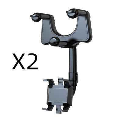 Support de téléphone de rétroviseur pour voiture Support de téléphone de voiture rotatif et rétractable Support de téléphone de rétroviseur multifonctionnel 360 adapté à tous les téléphones mobiles et à toutes les voitures