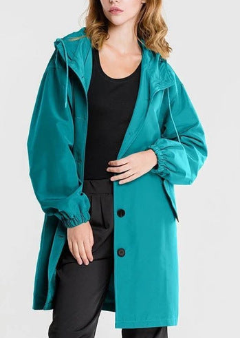 Trench-Coat mi-long ample à manches longues, grande taille