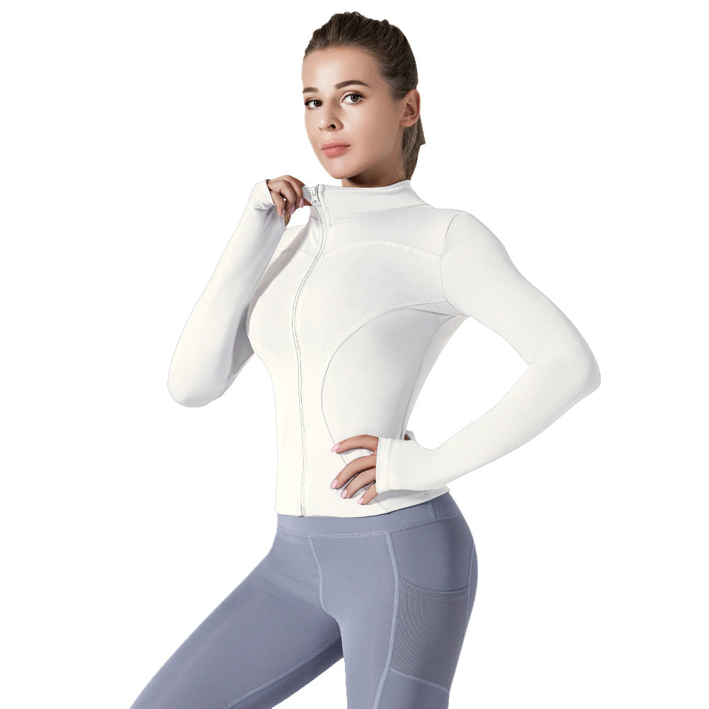 Running Training High Elastic Breathability Jacket Long Sleeve Top Workout Clothes