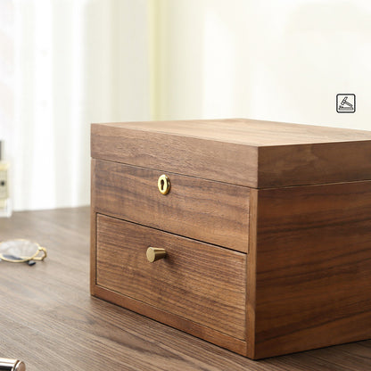 Large Capacity Wooden Jewelry Box With Lock