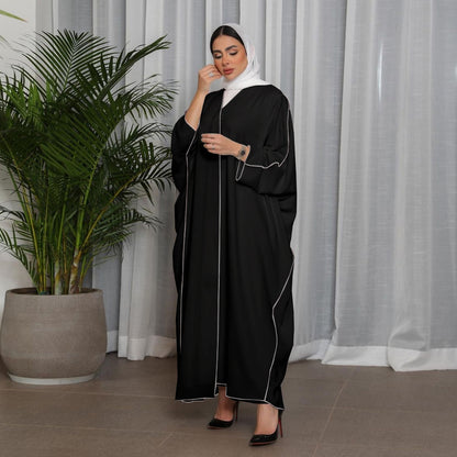 White Stitching Plus Size Women's Robe