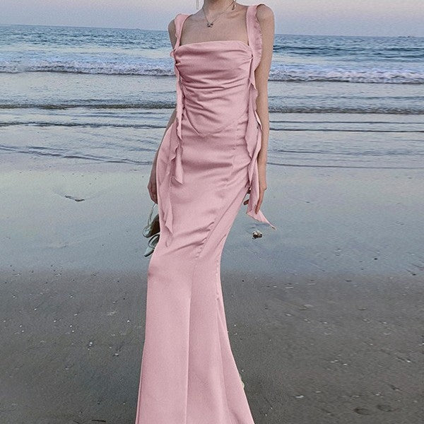 Swing Collar Temperament Vacation Long Dress