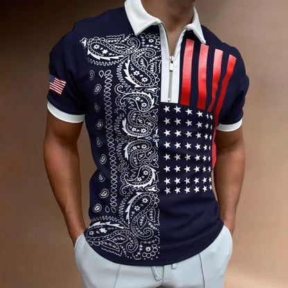 Summer Men's Casual Digital Printed Short-sleeved T-shirt