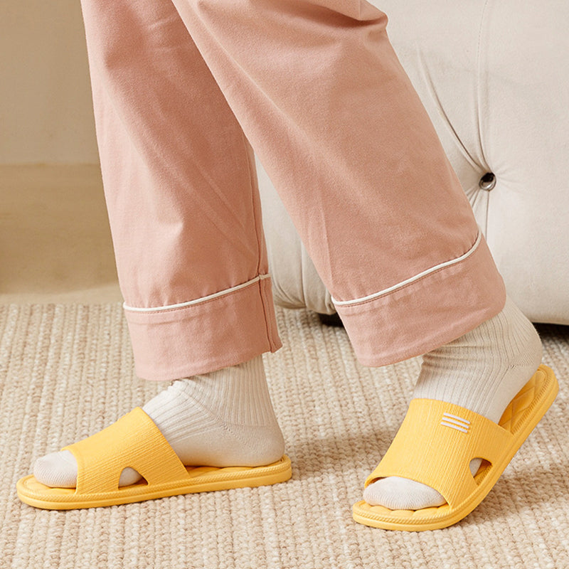 New Lozenge Texture Design Home Slippers Women Men Summer Indoor Solid Color Anti-Slip Floor Bathroom Shoes For Couple