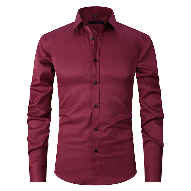 Men's Stretch Shirt Long Sleeve Non-ironing Slim Fit