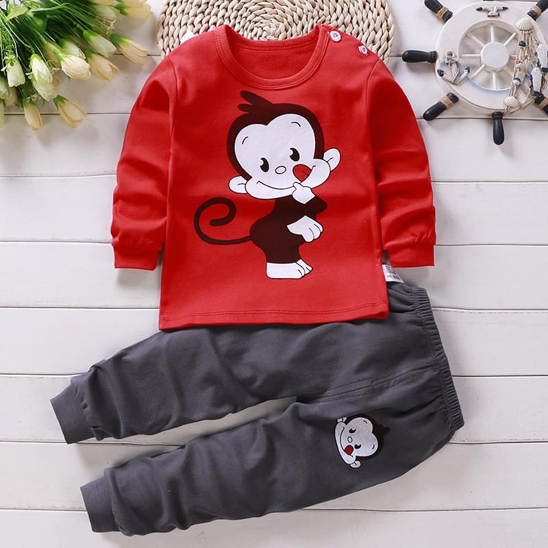 Autumn Cotton Base Baby Pajamas Set