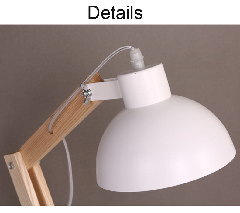 Household Solid Wood Long Arm Adjustable Desk Lamp