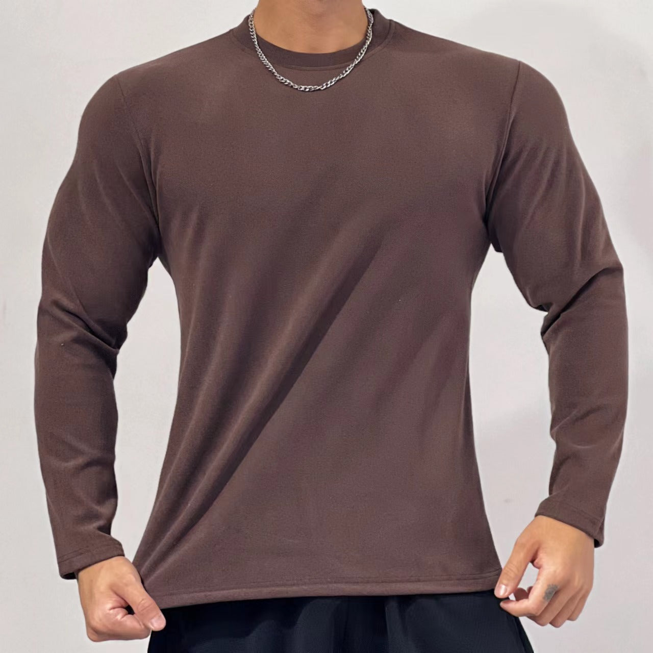 Men's Fashion Sports Casual Solid Color Long Sleeve