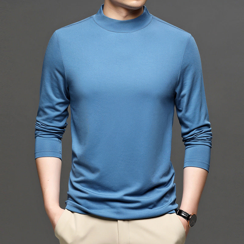 Half-high Collar Long Sleeves T-shirt Men's Undershirt