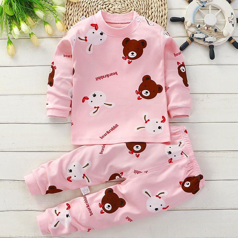 Autumn Cotton Base Baby Pajamas Set