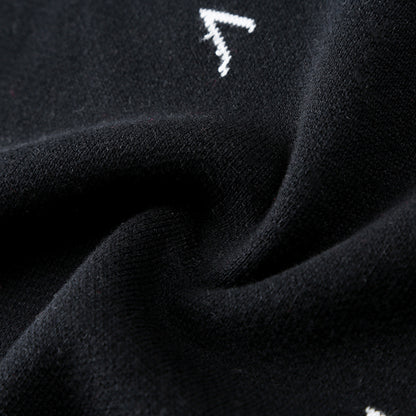 Black Round Neck Pullover Long Sleeve Sweater