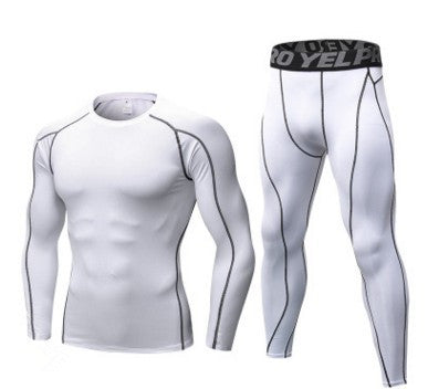 Combinaison d'entraînement à Compression pour hommes, collants, chemise à manches longues, pantalons, Leggings, vêtements de sport