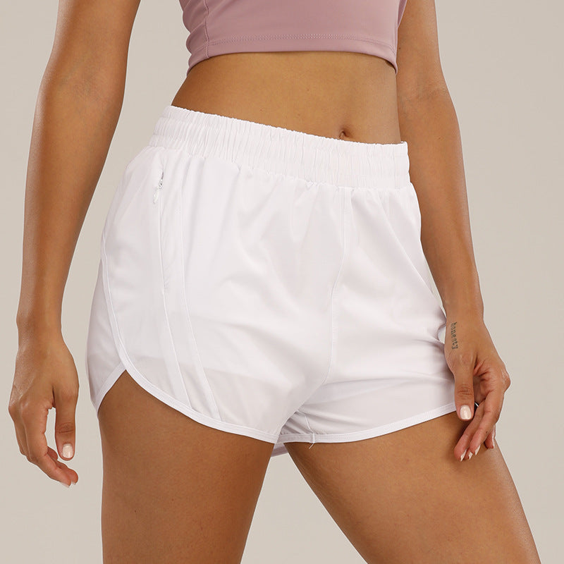 Short de sport d'été avec poches zippées, respirant, ample, Anti-exposition, pantalon de course en plein air, Fitness, vêtements pour femmes