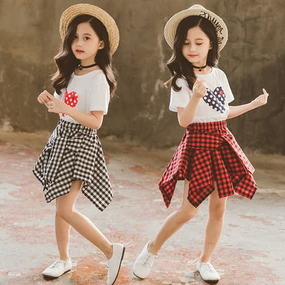 Children's Suit Short Sleeve Girl Two-Piece Suit