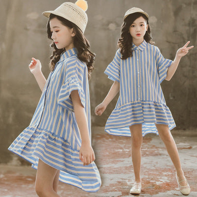 Shirt Children's Short-Sleeved Shirt Skirt Long