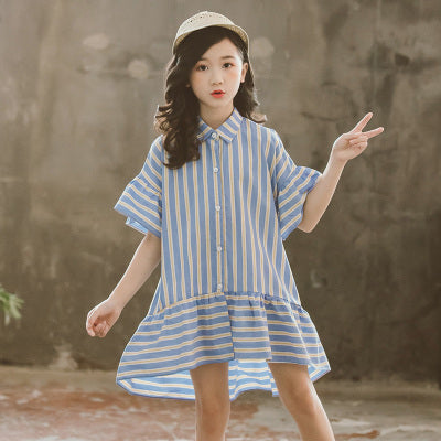 Shirt Children's Short-Sleeved Shirt Skirt Long