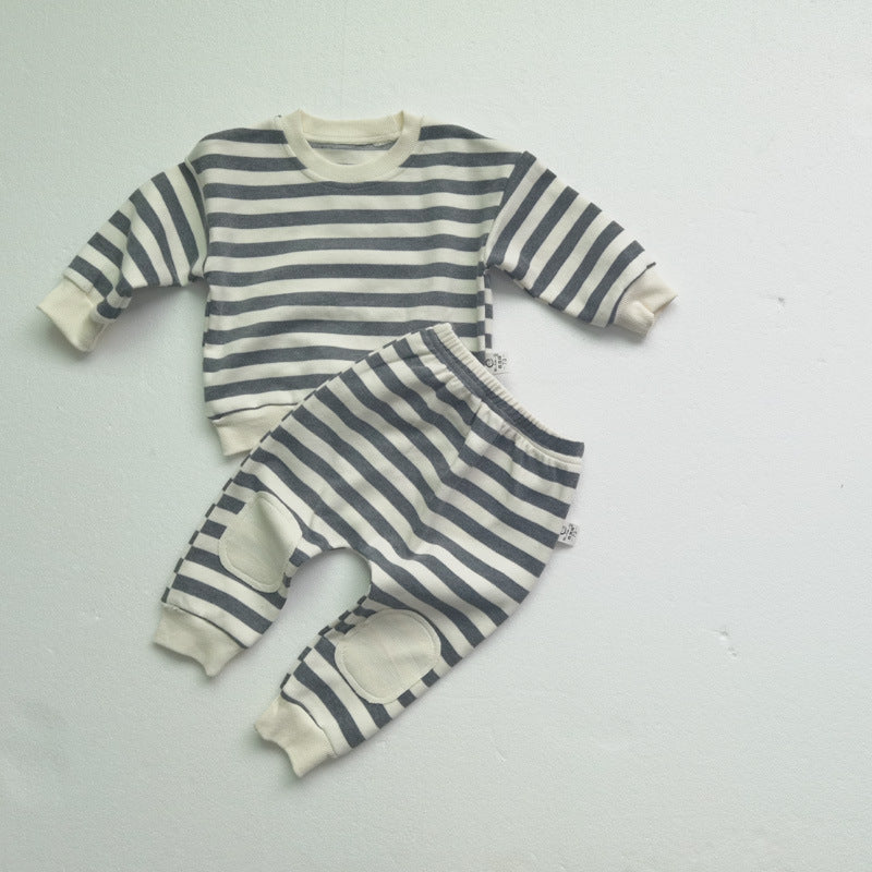 Two-Piece Baby Long-Sleeved Loose Sweater For Infants And Toddlers