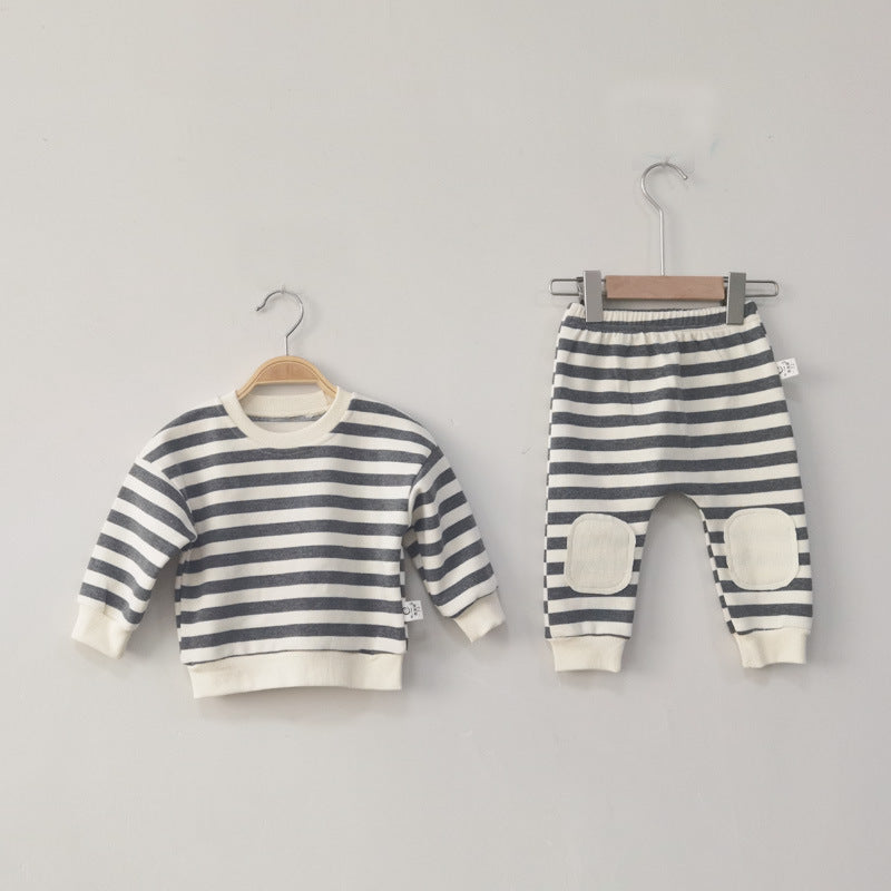 Two-Piece Baby Long-Sleeved Loose Sweater For Infants And Toddlers