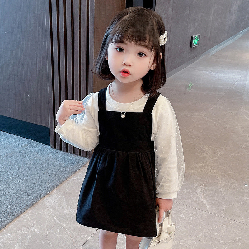 Baby Girl Western Style Suspender Skirt