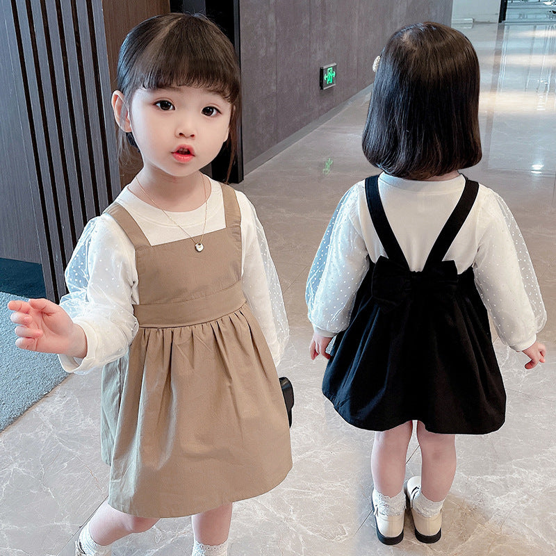 Baby Girl Western Style Suspender Skirt