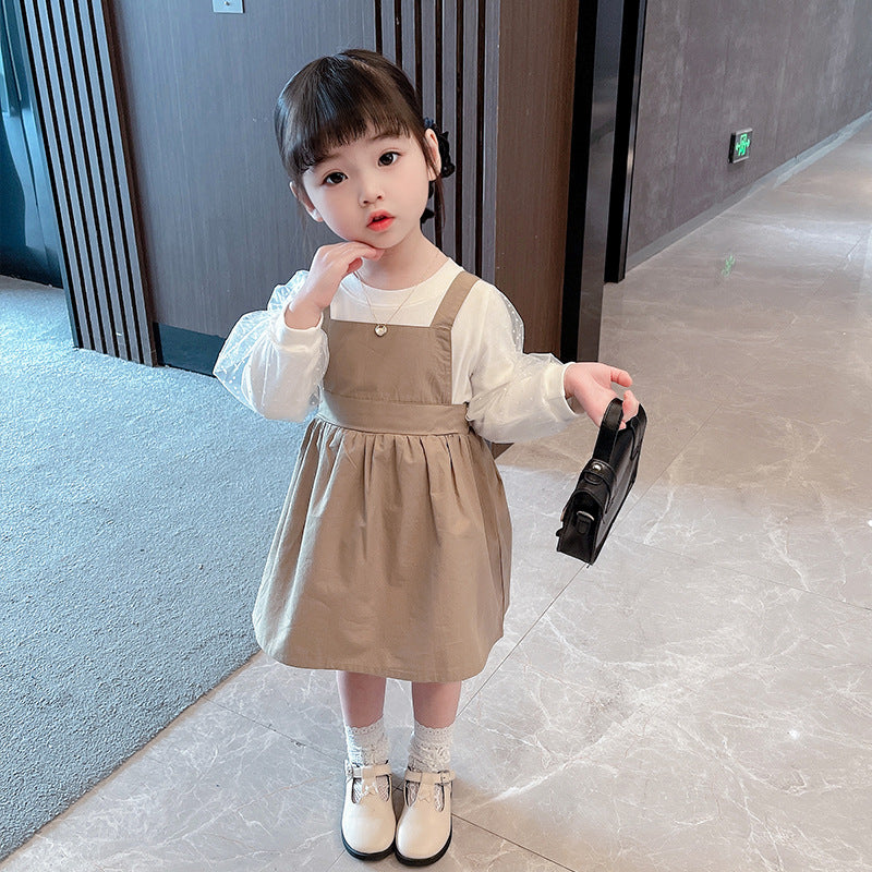 Baby Girl Western Style Suspender Skirt