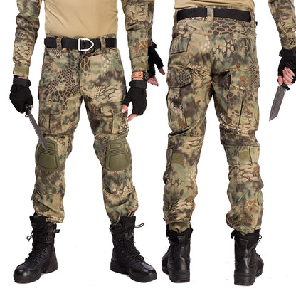 Pantalon tactique militaire quatre saisons CP Camouflage noir motif Python salopette pantalon grenouille