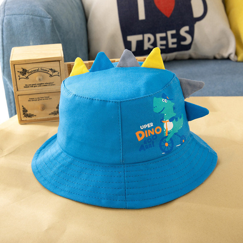 Baby Fisherman Hat Spring Summer Travel Cartoon Dinosaur Children'S Hat