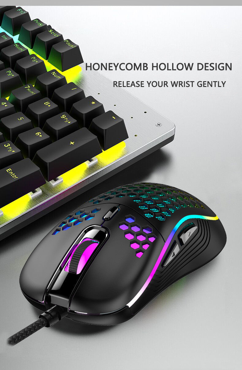 Wired Gaming Mouse Hollow Lightweight RGB