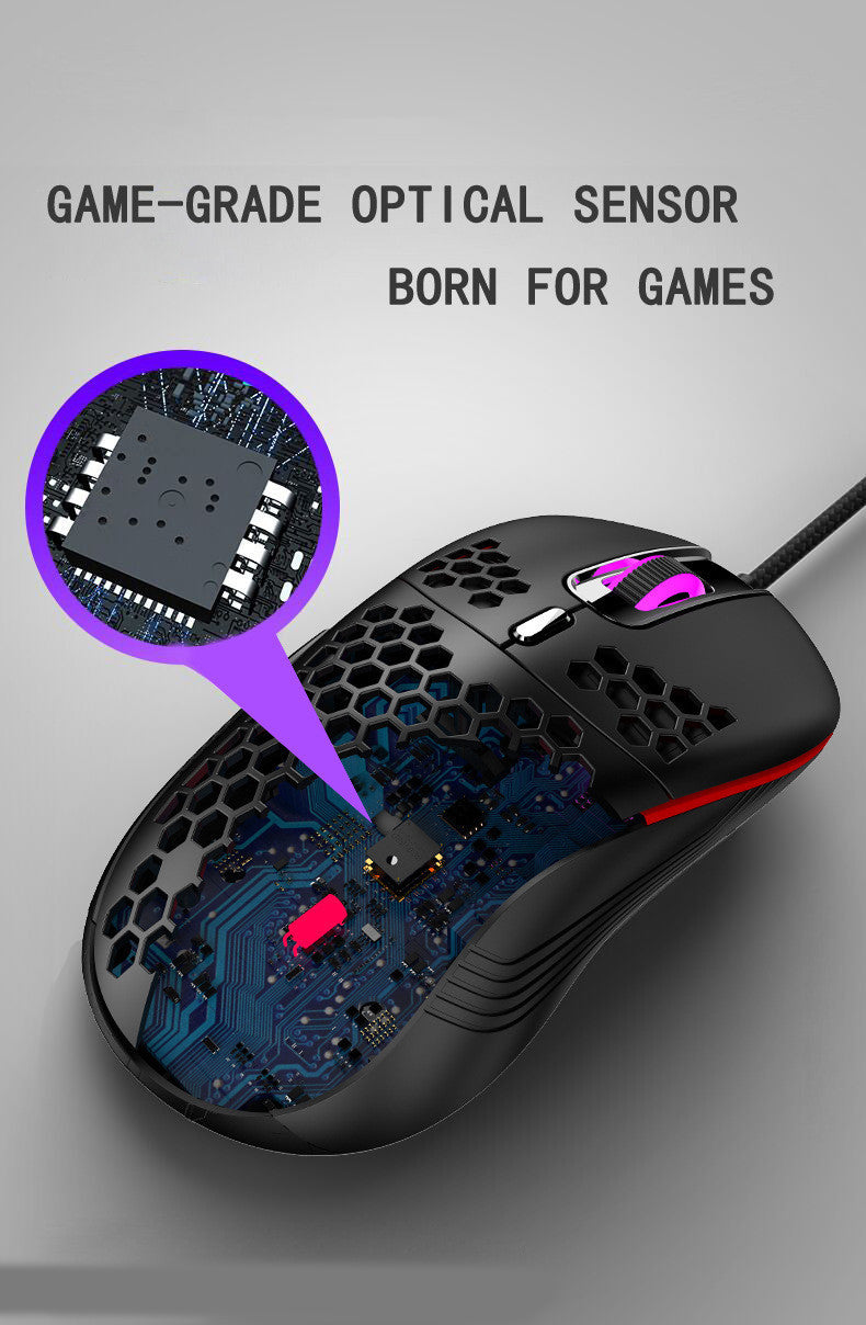 Wired Gaming Mouse Hollow Lightweight RGB