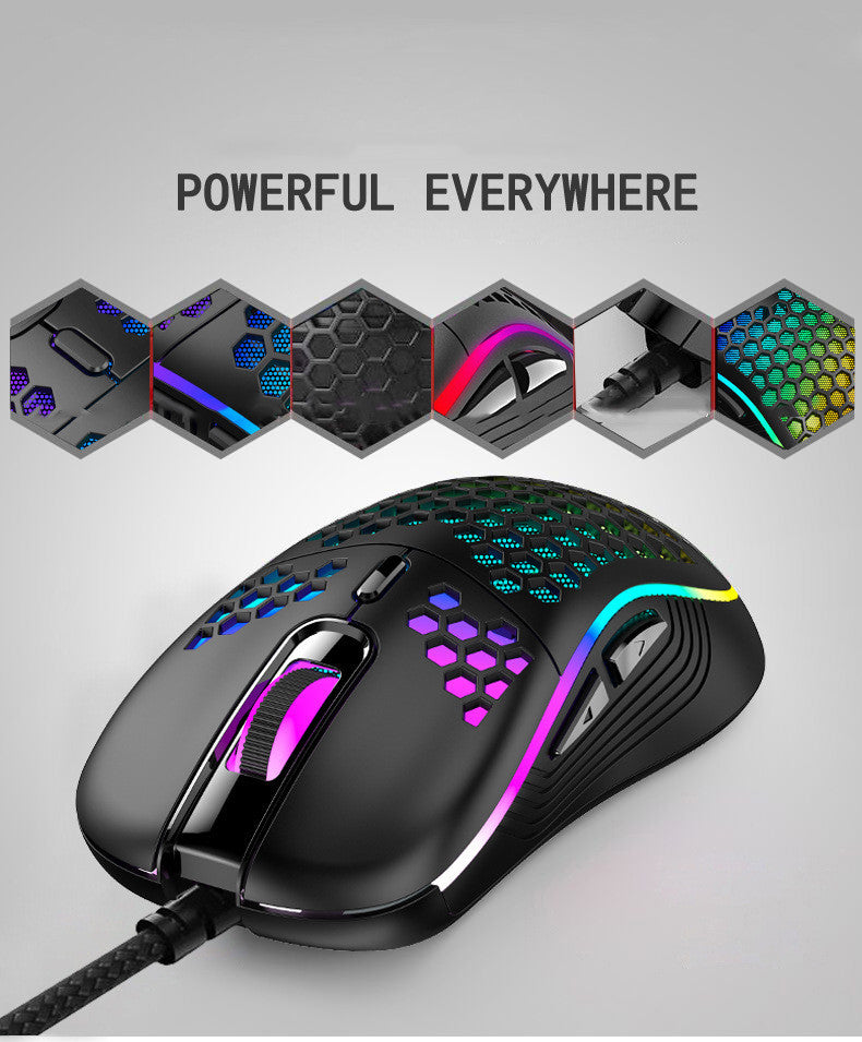 Wired Gaming Mouse Hollow Lightweight RGB