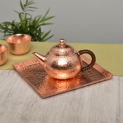 1Pc 3Size Handmade Pure Copper Tea Espresso Coffee Plate Palace Style Dishes For Coffee Cup