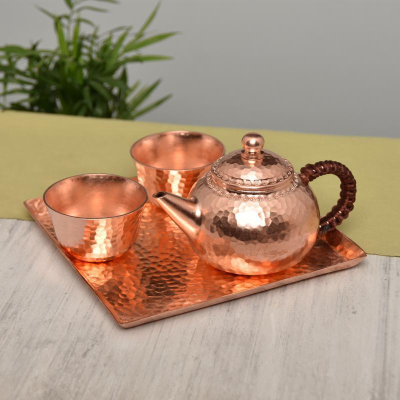 1Pc 3Size Handmade Pure Copper Tea Espresso Coffee Plate Palace Style Dishes For Coffee Cup