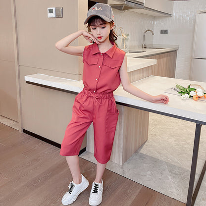 Children'S Summer Sports Big Clothing Girl Korean Version