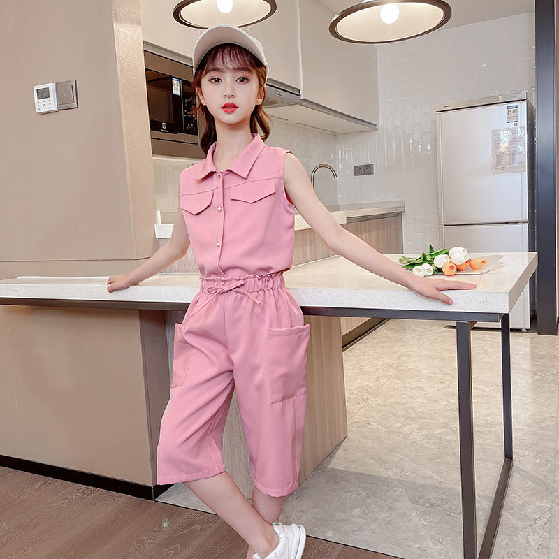 Children'S Summer Sports Big Clothing Girl Korean Version