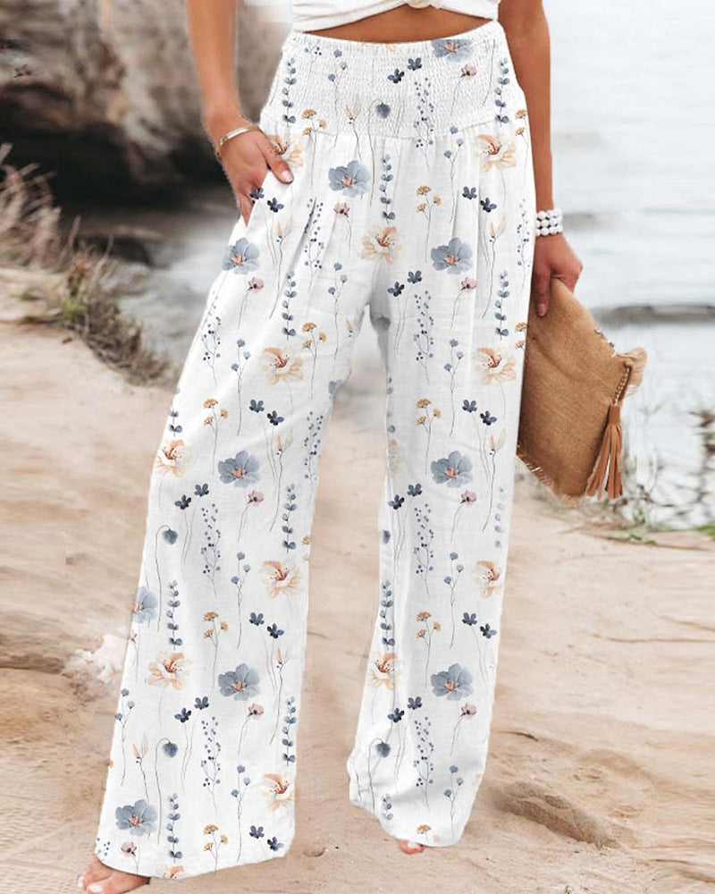 Spring And Summer Leisure Loose-fitting Wide-leg Trousers Women