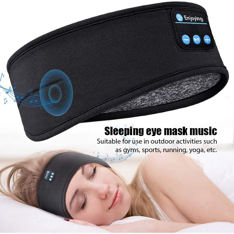 Écouteurs sans fil Bluetooth, bandeau fin, doux, élastique, confortable, musique, masque pour les yeux, pour dormir sur le côté, sport