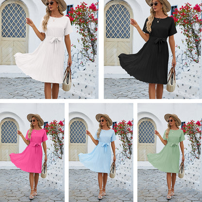 Fashion New Round Neck Dress Women