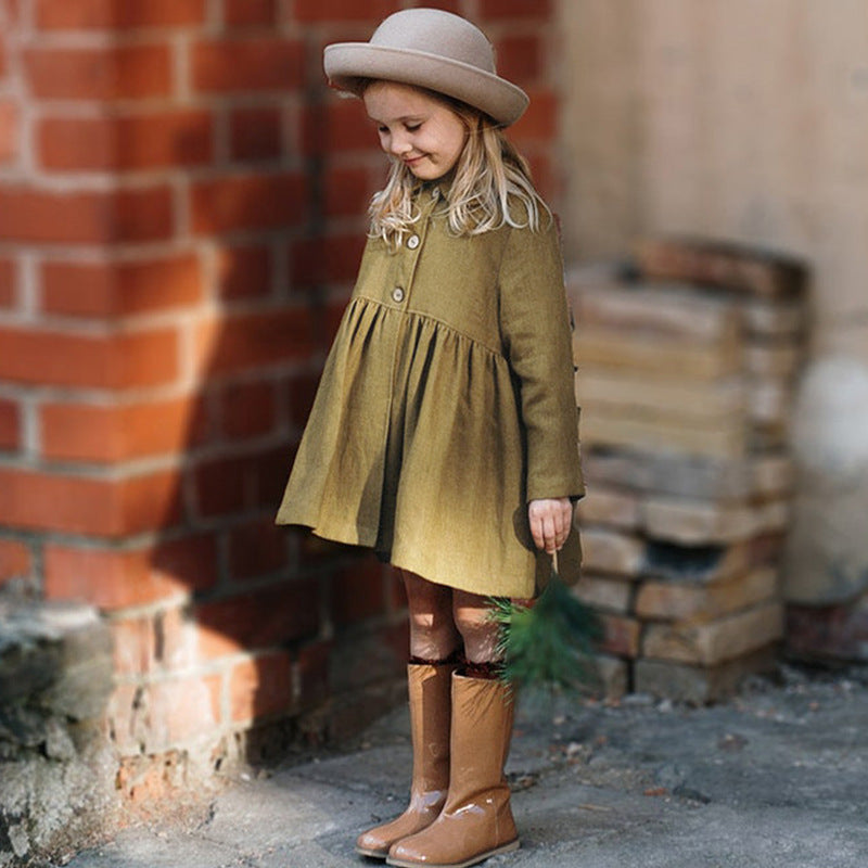 A Long Trench Coat For Baby Girls