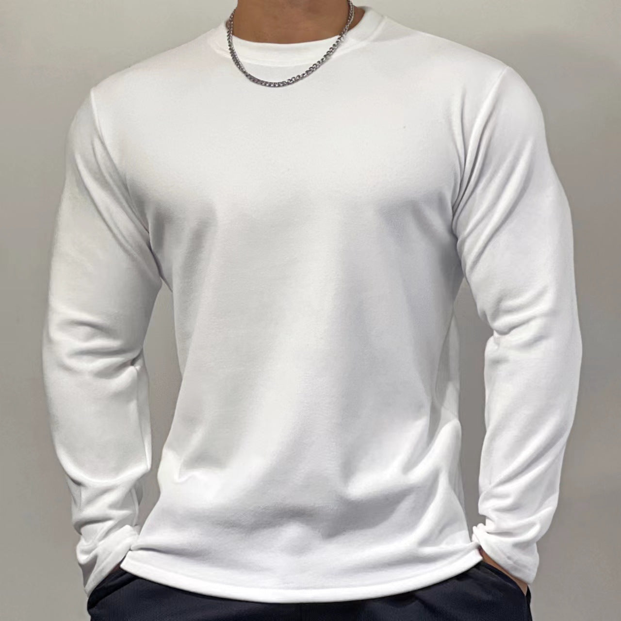 Men's Fashion Sports Casual Solid Color Long Sleeve