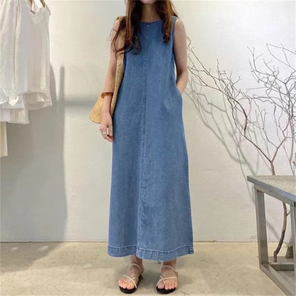 Women's Fashion Denim Vest Dress