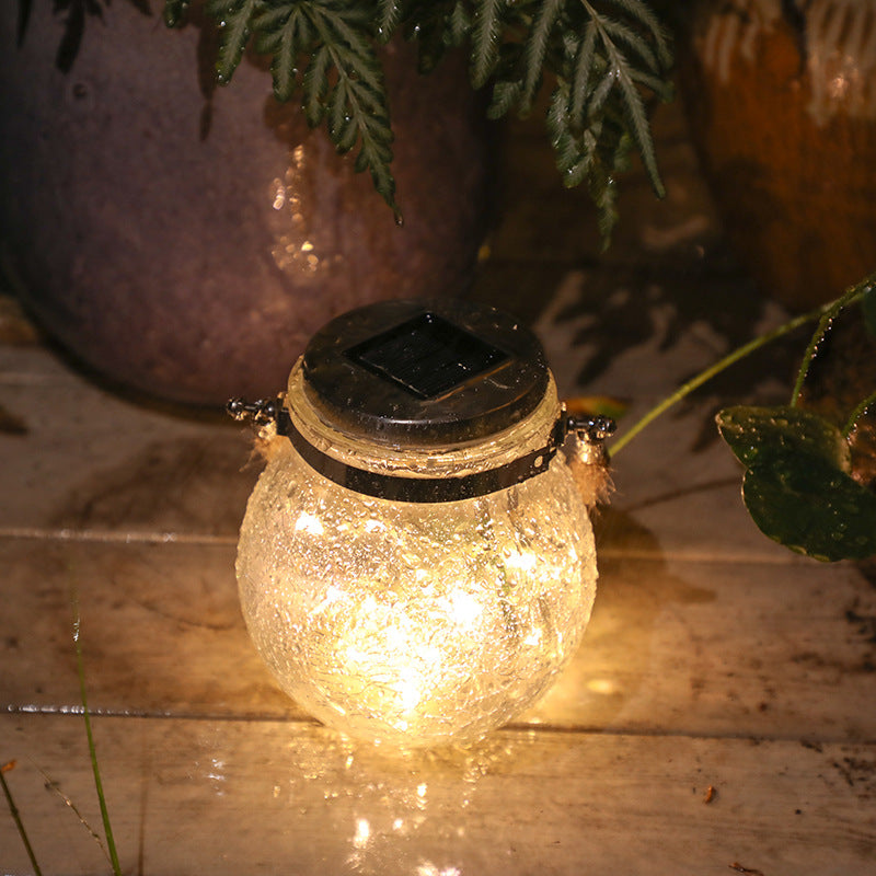 Crack ball glass jar light