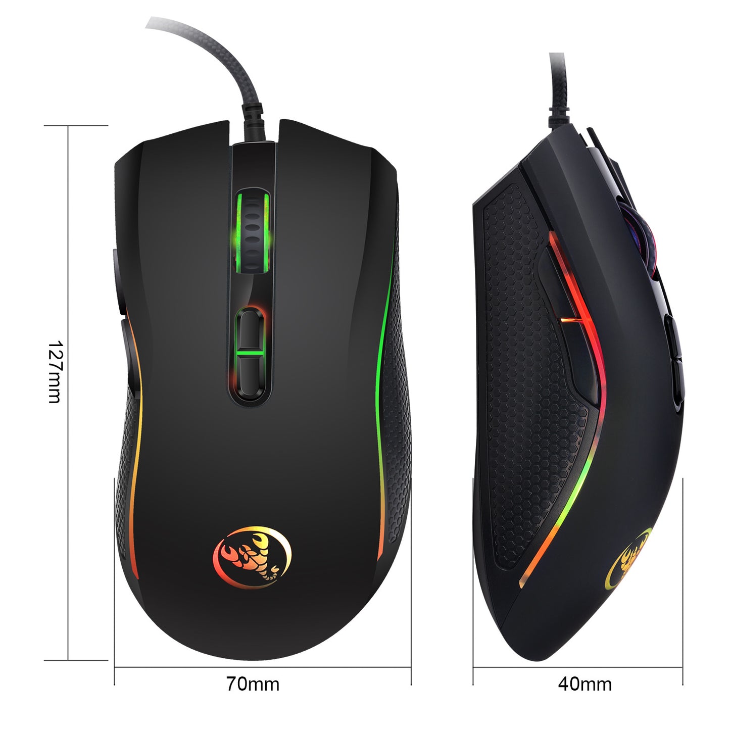 Colorful luminous gaming mouse