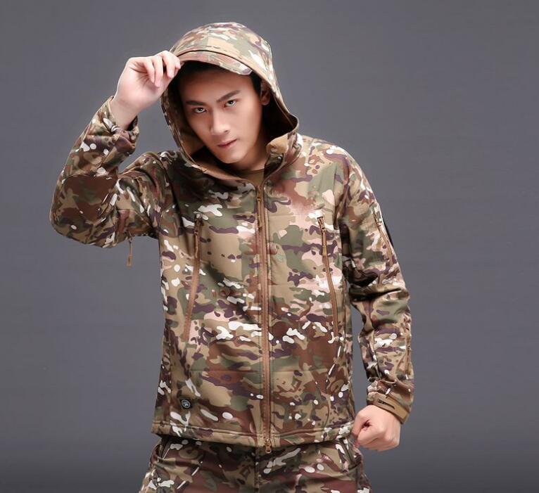 Vêtements de chasse en plein air peau de requin tad v4, veste Softshell militaire tactique, costume pour hommes, veste de Combat imperméable