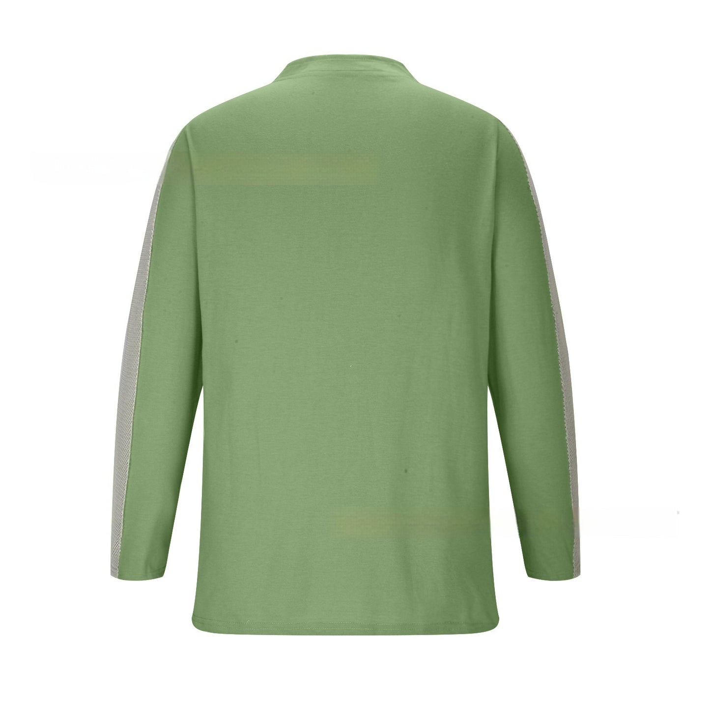 Mesh Long-sleeved Solid Color Collar Top