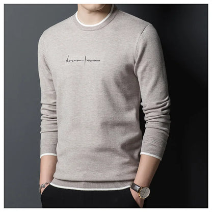 Men's Letter Printed Sweater Top