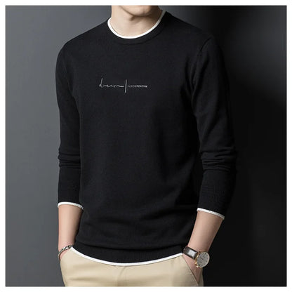 Men's Letter Printed Sweater Top