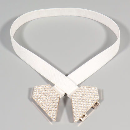 Ceinture femme strass forme coeur élastique et haute élasticité