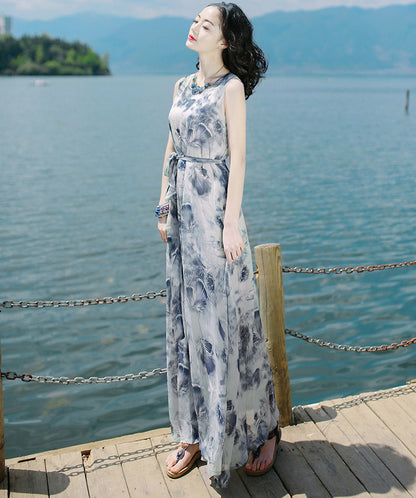 Women's Printed Sleeveless Bohemian Long Dress