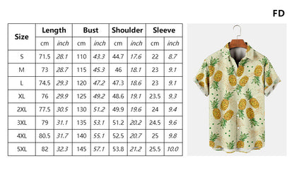 Men's Hawaii Casual Fashion Printing Short Sleeve Shirt Outfit